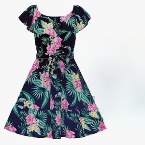 Floral Ruffle tropical dress